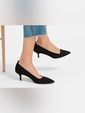 Everlane - The Editor - Pointed-Toe Kitten Heel Pumps - 8.5